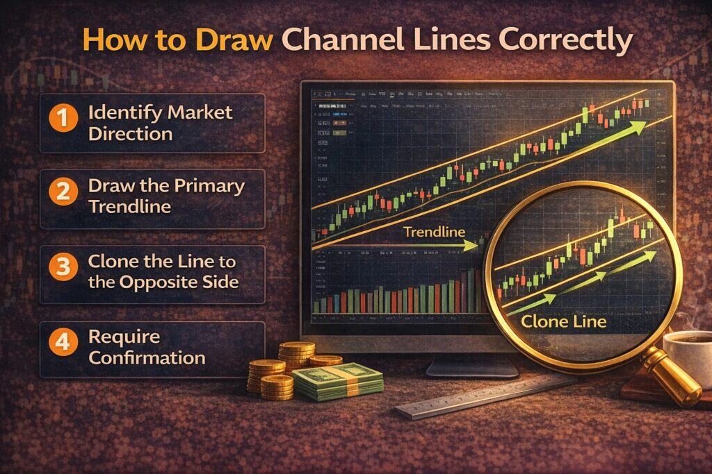 how to draw channel lines correctly
