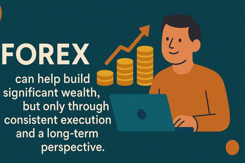 Forex can help build significant wealth, but only through consistent execution and a long term perspective.