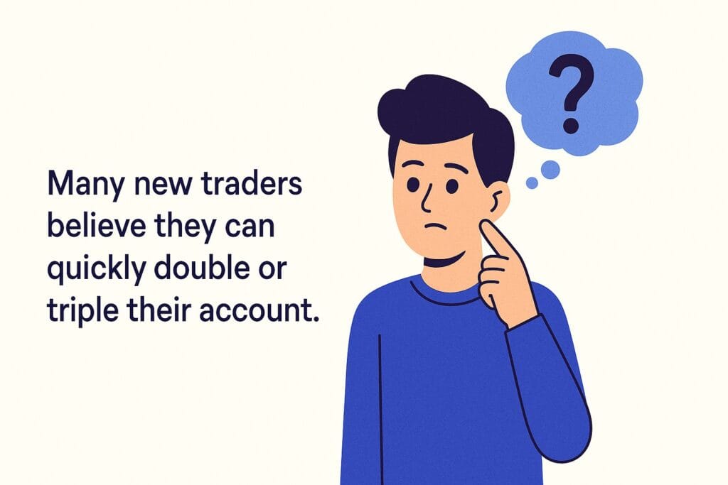 Many new traders believe they can quickly double or triple their account.