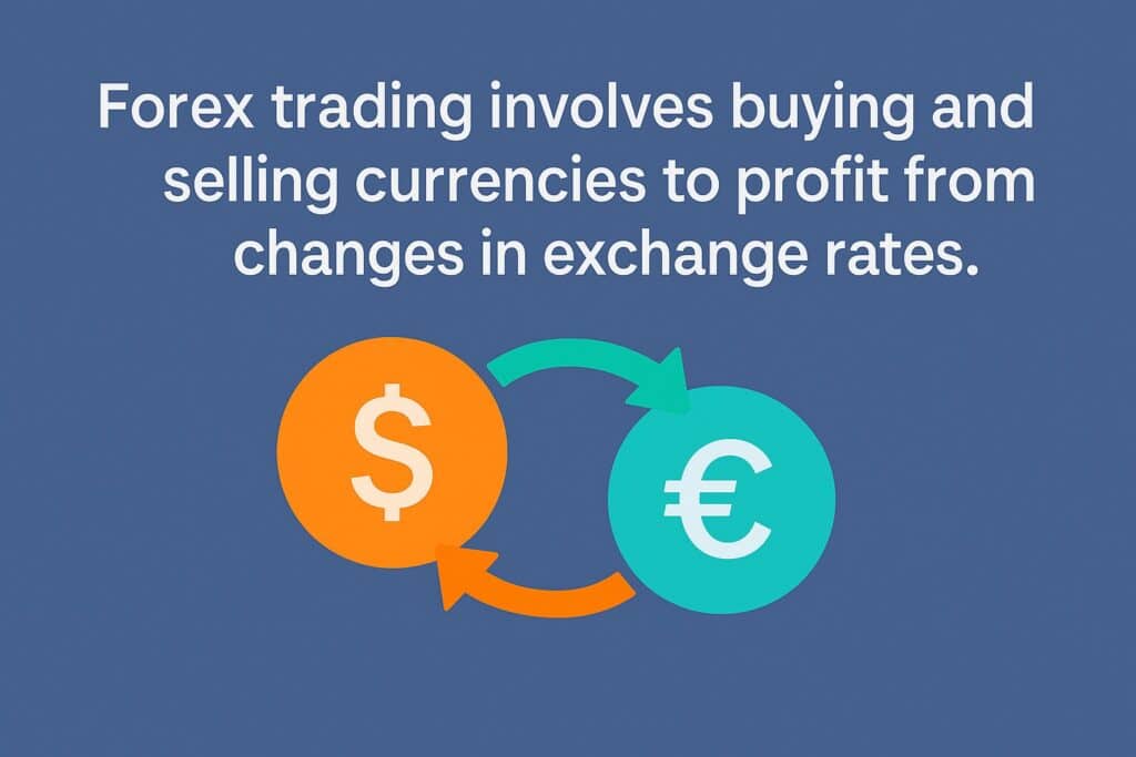 Forex trading involves buying currencies to profit from changes in exchange rates.