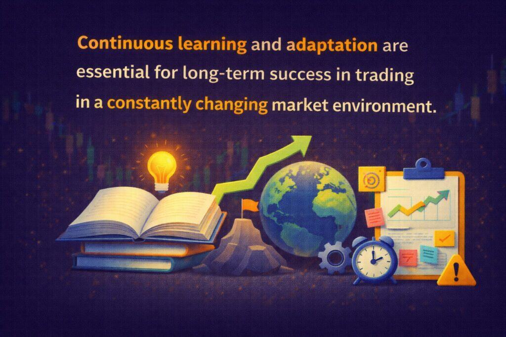 Continuous learning and adaptation are essential for long-term success in trading in a constantly changing market environment.
