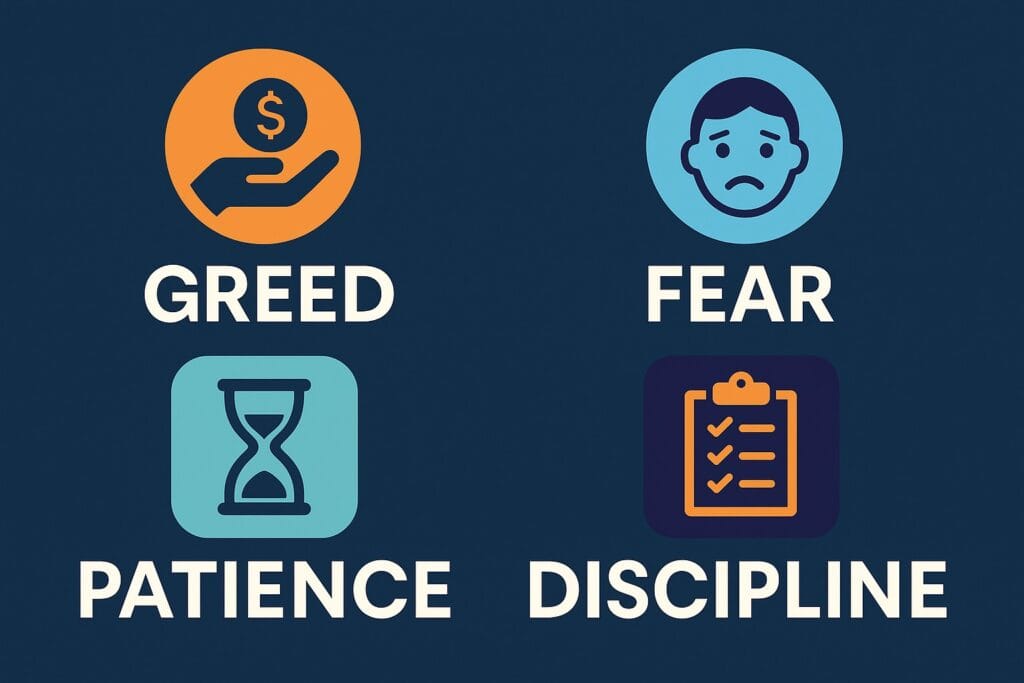 Greed, fear, patience, discipline are all part of trading psychology