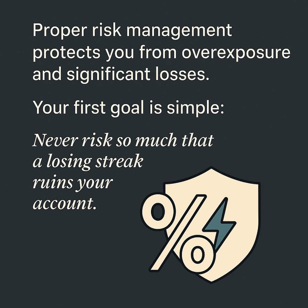 Proper risk managment protects you from overexposure and significant losses.